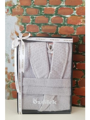 Özdilek Camellia Şal Yaka Bornoz + Baş Havlusu Set- L Beden