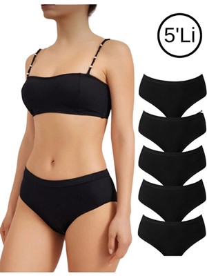 Tusebu 6'lı Paket Fitilli Yüksek Bel Pamuklu Kadın Külot