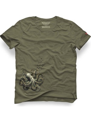 Tarrzzcom Unisex Regular Tasarım T-Shirt Ahtapot Tasarım Tişört