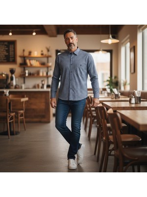 Eren Style Uzun Kol Linen Keten Klasik 4 Mevsim Giyilebilen Pamuklu Gömlek