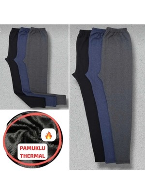 Tusebu Pamuklu Thermal Içlik Alt Tayt – Sıcak Tutan Esnek (Siyah/lacivert/gri)