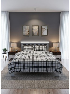 Tekstil Vagonu Çift Kişilik Lastikli Nevresim Takımı 4 Yastık Kılıflı Yumuşak Dokulu