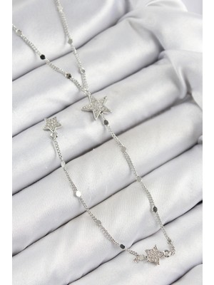 Nemere Pirinç Zirkon Taşlı Yıldız Model Gold Renk Y Kolye - TJ-BKO10455