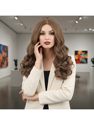 Similar Dalgalı Perçemsiz Uzun Fiber Sen Peruk / Bebek Kumralı