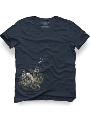 Tarrzzcom Unisex Regular Tasarım T-Shirt Ahtapot Tasarım Tişört