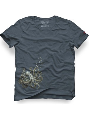 Tarrzzcom Unisex Regular Tasarım T-Shirt Ahtapot Tasarım Tişört