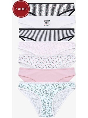 Tusebu Kadın 7’li Bikini Külot Seti Karışık Desenli Pamuk Dokulu Günlük Iç Giyim
