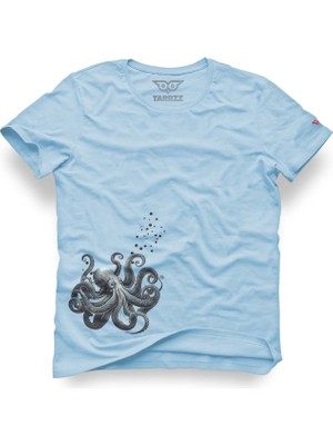 Tarrzzcom Unisex Regular Tasarım T-Shirt Ahtapot Tasarım Tişört