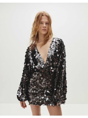 Allbucks Pull&bear Kısa Pullu Elbise ABPNB3802