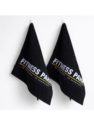 Ege Cotton 2 Li Fitness Sporcu Havlusu Siyah %100 Pamuk Ter Emici Antreman Gym Spor Havlusu 50 x 90 - 2 Adet