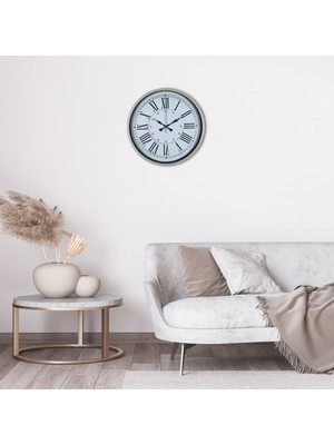 Krem 36 cm Dekoratif Modern Duvar Saati