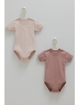 Caramell Basıc Kaşkorse Yarım Kol Kız Ikili Body - Lila - 86-92 cm Lila