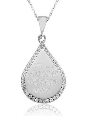 Similar 925 Ayar Gümüş Damla Nazar Duası Bayan Kolye PT2610066 (1177)