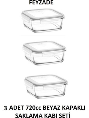 Pratik Saklama Kabı Seti 3'lü, 720CC, Sağlıklı ve Şık Tasarım