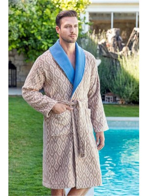 Tusebu Özdilek Erkek Şalyaka Desenli Bornoz – L Beden Tek Beden