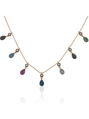 Similar 925 Ayar Gümüş Rose Renkli Şans Kolyesi PT2610733 (1177)