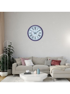 Mor Roma Rakamlı 36 cm Duvar Saati