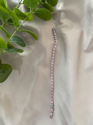 Pembe Taşlızirkon Bileklik