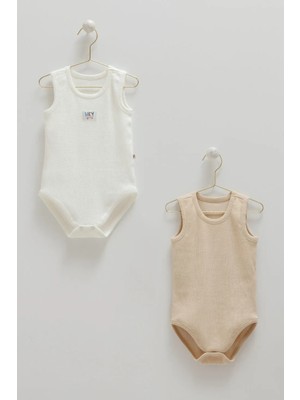 Caramell Basıc Kaşkorse Kolsuz Ikili Çıtçıtlı Body  - Ekru - 80-86 cm Ekru