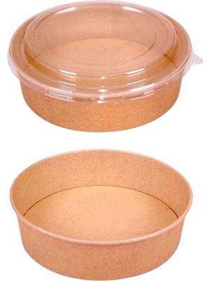 1100 cc Kraft Karton Salata ve Pilav Kasesi, 50 Adet Set