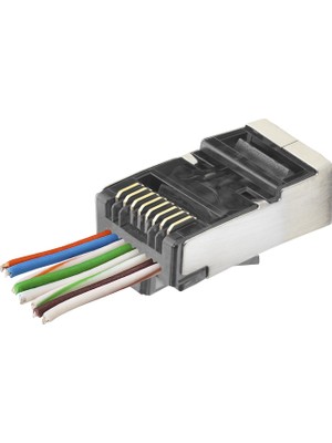 Nemere CAT6E Ez RJ45 Metal Konnektör 100 Adet Plastik Kutu - Siyah ND2418