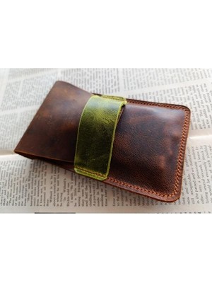 Mahfuz Tamamen El Emeği Hakiki Deri Minimalist Cüzdan Kartlık ( 11X6.5CM)  NLU371