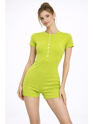 Susen Giyim Fitilli Kısa Kollu Kısa Tulum