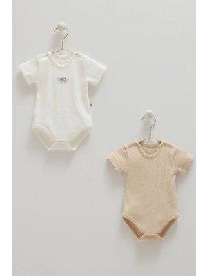 Caramell Basıc Kaşkorse Yarım Kol Ikili Body - Ekru - 62-68 cm Ekru