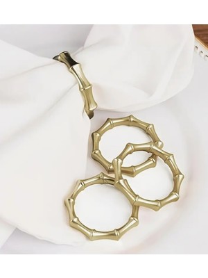 6'lı Bambu Peçete Halka Yüzük Seti, Yılbaşı ve Ramazan Dekorasyonu