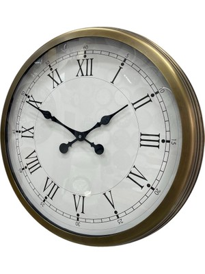 60 cm Eskitme Metal Retro Duvar Saati