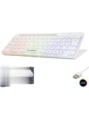 Nemere Mini Klavye LED - Beyaz HDX2608