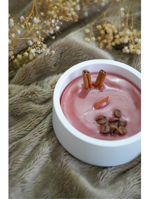 Dekoratif Beton Kasede Kahve Kokulu, Tarçın ve Kahve  Süslemeli Kokulu Mum