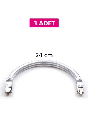 Gizli Metal Oval Çanta Bursu – 3 Adet - 24 cm - Metal Çanta Aparatı Çanta Aksesuarı Nemere