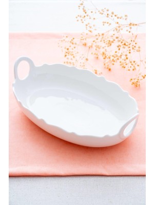 Şık 26 cm Oval Sunum Tabağı, Modern ve Zarif Tasarım