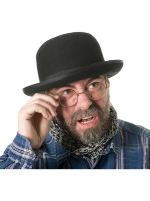 Nemere Siyah Renk Yetişkin Boy Retro Bowler Derby Şapkası 58 cm