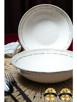 Şık 23CM Porselen Salata Tabağı Takımı, 2'li Set, Ev ve Davetler Için Ideal