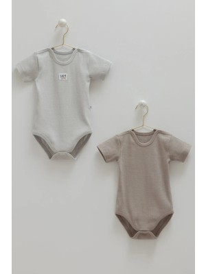 Caramell Basıc Kaşkorse Yarım Kol Ikili Çıtçıtlı Body - Gri - 74-80 cm Gri