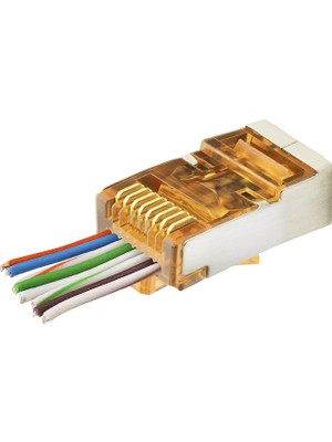 Nemere CAT6E Ez RJ45 Metal Konnektör 100 Adet Plastik Kutu - Turuncu ND2421