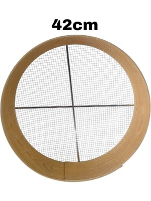 42CM Ahşap Kalbur Elek, Çelik Tel, Dayanıklı ve Şık Tasarım