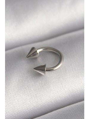 Nemere 316L Çelik Gümüş Renk Halka Çivi Model Kadın Piercing - TJ-PR1366