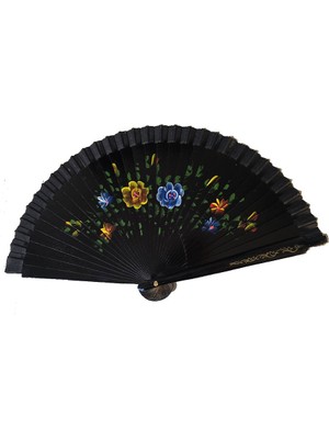 Nemere Bambu Çift Taraflı Siyah Yelpaze 12 Li Paket