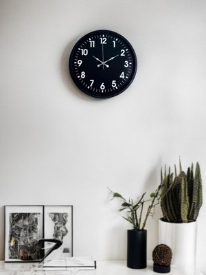 36 cm Siyah Modern Duvar Saati
