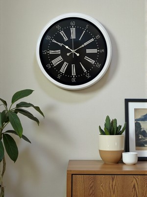 Nemere Elegance White 40 cm Metal Duvar Saati