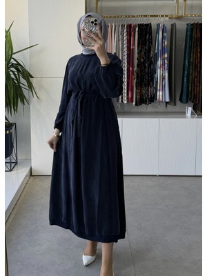 Misswhence 39800 Ipek Elbise Lacivert