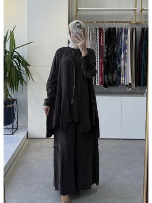 Misswhence 39208 Üçlü Ipek Takım Kahverengi