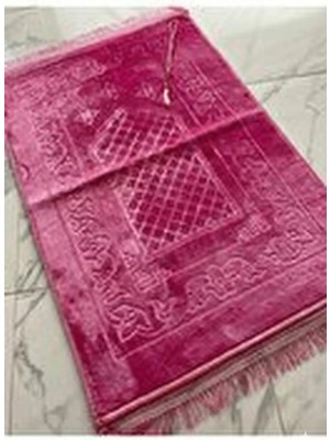 Tusebu "lüks Kadife Dokulu Mihrap Desenli Çeyizlik Seccade - Yumuşak Namaz Seccade