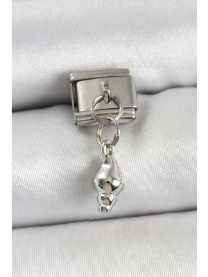 AyrStore 316L Çelik Sallantılı Deniz Kabuğu Model Gümüş Renk Nomination Charm - TJ-BC1452