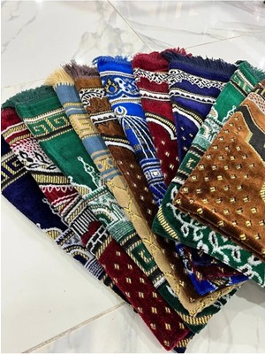 Tusebu Desenli Kadife Seccade –çoklu Renkler, Yumuşak Doku, Hediyelik