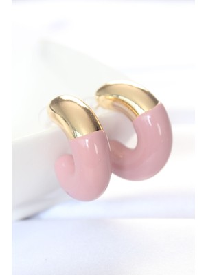 Nemere Ccb Gül Kurusu Gold Çift Renk Küpe - TJ-BKP8872