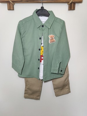 Diba Bebek Erkek Çocuk 3'lü Gömlek Pantolon Tişört Takım